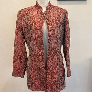 Vintage Silk Paisley Print Women's Blazer - 12 US